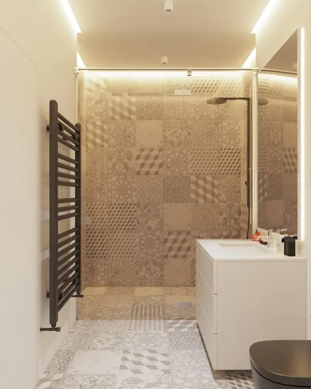 Photo d'une salle de bain refaite par L&Rénov